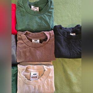 Pro Club Men's Short Sleeve Tees - Green, Brown, Black, Cream, Red, Teal, Pink